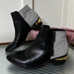 Sam Edelman Circus Western Black and White Ankle Boots